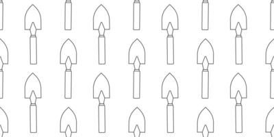 Repeated pattern of garden shovels in a minimalist style for design projects vector
