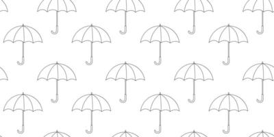 Repeated pattern of umbrellas on a simple white background in a minimalist design vector