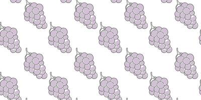 Pattern design featuring clusters of purple grapes on a white background vector