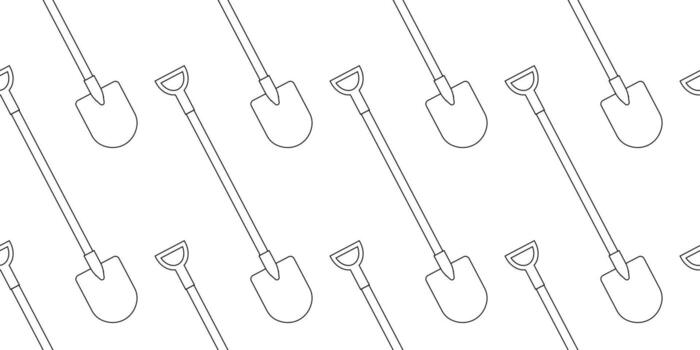 Tools for gardening displayed in a repeating pattern on a simple background vector