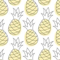 Pattern design featuring hand-drawn pineapples in a cheerful, colorful layout for summer vector