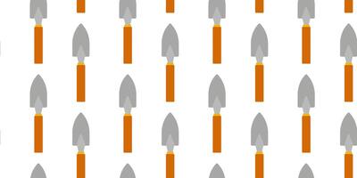 Pattern of gardening tools on a white background with trowels arranged in rows vector