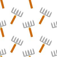 Gardening tools repeating pattern on a white background for design purposes vector