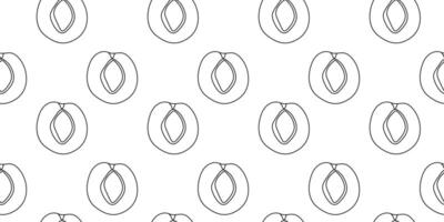 Simple line drawing pattern featuring peaches on a white background vector