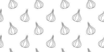 Repeating pattern design featuring simple onion shapes in black line art style vector