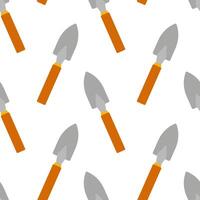Gardening tools pattern featuring trowels on a clean white background for creative projects vector