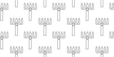 Repeated pattern of garden forks illustrating a simple design theme for various uses vector