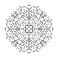 mandala background black and white outline for colouring book page, file vector