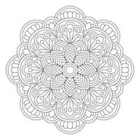 Black line art for a mandala on a white background, file vector