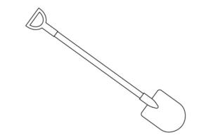 Shovel positioned to the right for gardening or landscaping tasks in a backyard setting vector