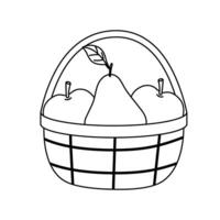 Fruit basket with apples and a pear in a cozy home setting vector