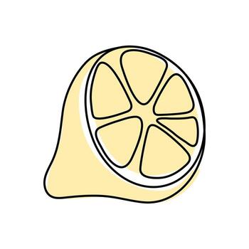 Bright lemon slice with vibrant color and clear details on a simple background vector