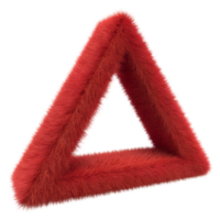 vibrante vermelho confuso e fofo equilátero triângulo em forma Projeto em transparente fundo png