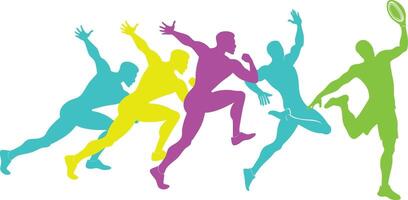 Run, group of running men people. Set of isolated illustration file and white background. vector