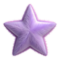 Purple and Soft Pink Fuzzy and Fluffy Star Shape on Transparent Background png