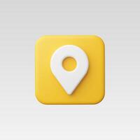 3d Realistic Location map pin gps pointer marker vector