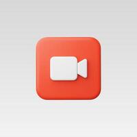 3d Realistic Red Camera icon vector
