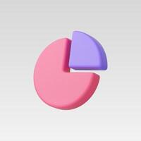 3d Realistic Purple Circle diagram, Pie chart vector