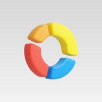 3d Realistic Colorfull Circle diagram, Pie chart vector