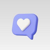 3d Realistic Like icon or Message Heart vector