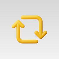 3d Realistic Refresh or Repeat icon illustration vector