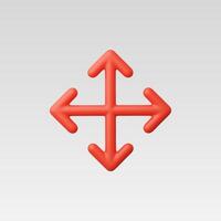 3d Realistic Extend, Resize, Enlarge icon illustration vector