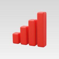 3d Realistic Red Graph chart vector