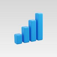 3d Realistic Blue Graph chart vector