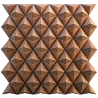 Complex Geometric Pattern with Faceted Polyhedra in Brown Tones on Transparent Background png
