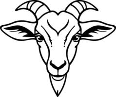 Clean Goat Head Outline Design vector