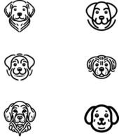 PA SET OF DOG LINE ART DESIGN ON WHITE BACKGROUND vector