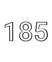 Black and white color numbers 185 png