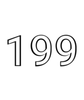 Black and white color numbers 199 png