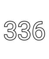 Black and white color numbers 336 png