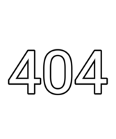 Black and white color numbers 404 png