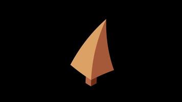 Isometric autumn tree animation. Tree isometric elements. Isometric tree element for landscape design. Park element. Transparent background with alpha channel. video