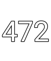 Black and white color numbers 472 png