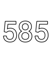 Black and white color numbers 585 png