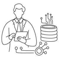 showcasing data science, AI, and cloud computing concepts. Ideal for UI design, app development vector
