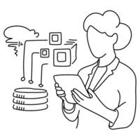 data science, cloud technology, and artificial intelligence. Ideal for web design, tech projects vector