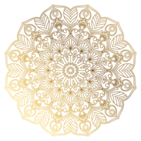 Luxury golden mandala lines, vintage abstract flowers png