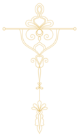Vintage golden pattern elements adorned with abstract golden lines, creating a timeless ornament design. png