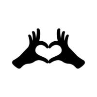 Simple hand making heart sign isolated on white background. vector