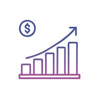 a graph with a dollar sign on it vector