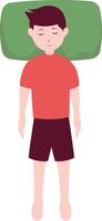 Man Sleeping Pose Illustration on White Background vector