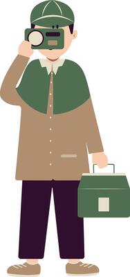 Detective or Spy Character in Flat Design.
