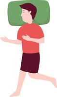 Man Sleeping Pose Illustration with Flat Design vector