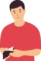 People Holding Empty Wallet Illustration on White Background vector