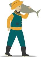 Professional Fisherman Character Isolated on White Background vector