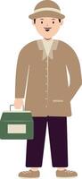 Detective or Spy Character in Cartoon Design. vector